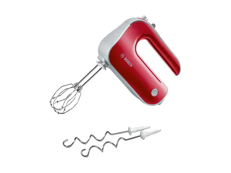 Bosch MFQ4030 elvisp i röd färgvariant med vispar och degkrokar