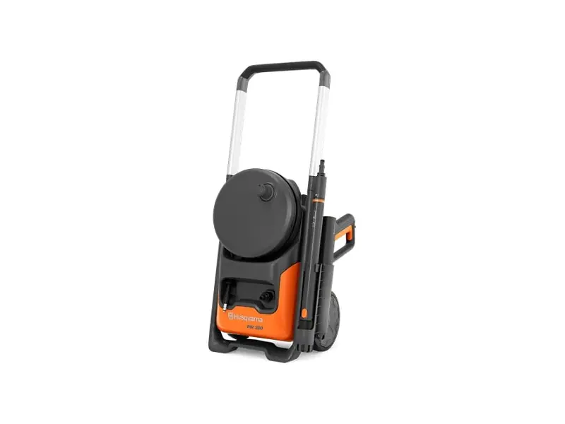 Husqvarna PW 360, orange och svart högtryckstvätt med slangvinda och 3-i-1-lans