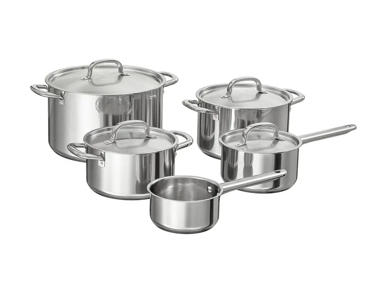 IKEA 365+ grytset med fem rostfria kärl och fyra stållock