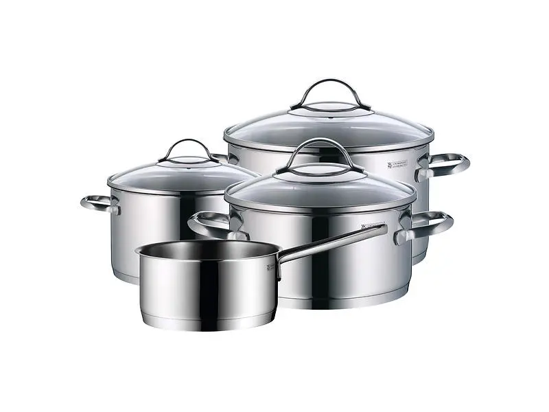 WMF Provence Plus grytset i rostfritt stål med grytor, kastrull och glaslock