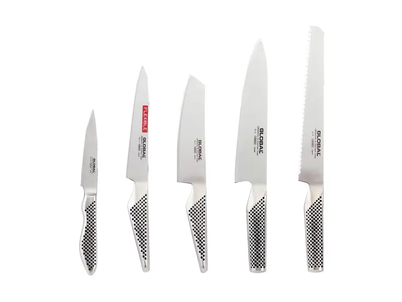 Global G-2951138 knivset med fem knivar i rostfritt stål
