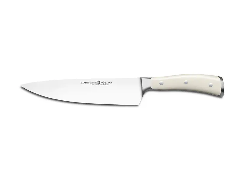 Wüsthof Classic Ikon kockkniv 20 cm med svart POM-handtag och dubbla hälsbyglar