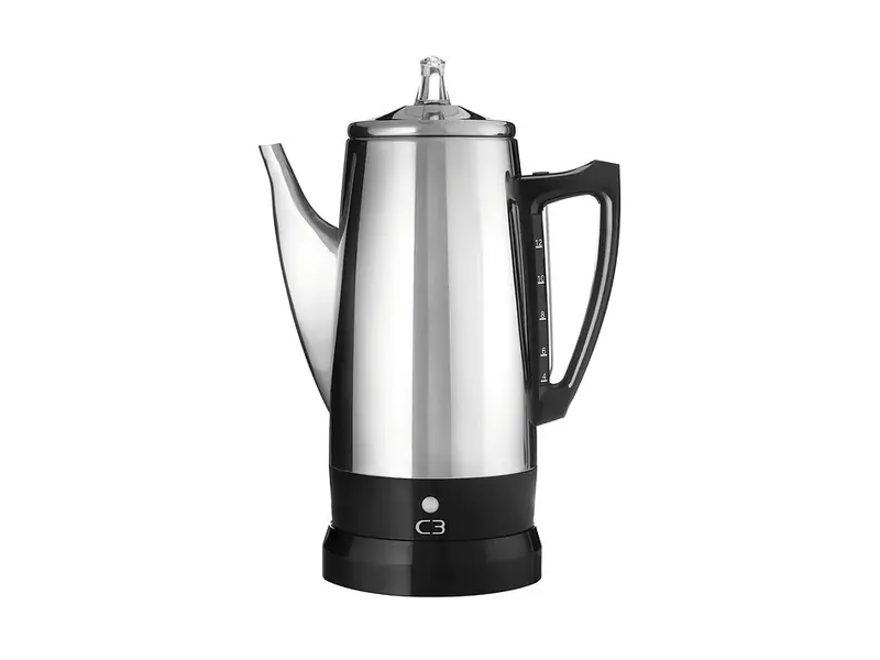 C3 Perkolator Original Eco 12 koppar i blankpolerat rostfritt stål