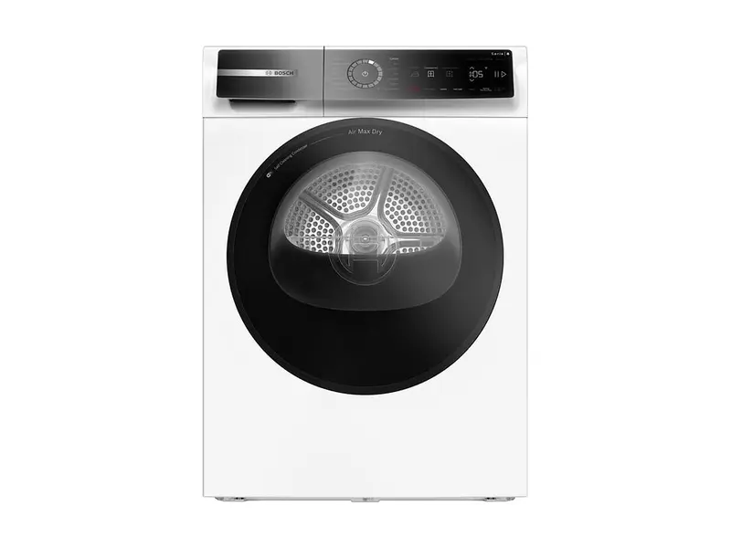 Bosch Serie 8 WRB247D0SN, vit torktumlare med svart lucka och pekpanel