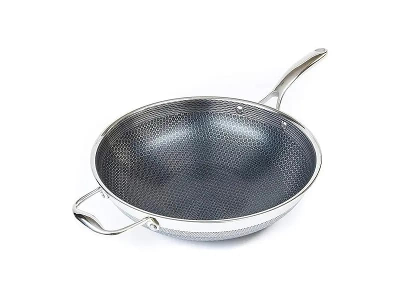 Hexclad Hybrid Wok 30 cm med hexagonmönstrad insida